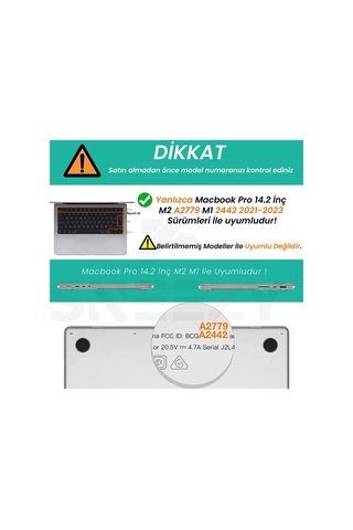 Sneezy Apple Uyumlu MacBook Pro 2021/23 14,2 İnç M1-m2 Çip A2442 A2779 İle Uyu
