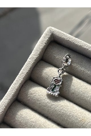 Güzel Ve Çirkin Gül Sallantılı Charm Asafaccessory Gümüş