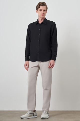 Morven Erkek Siyah Manşetli Slim Fit Sert Yaka Gömlek 25mc004031001 Siyah Siyah