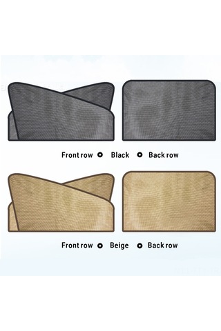 Dianziye Arka Pencere İçin Magnetlı Otomatik Genişleyen Ayna Dokulu Güneşlik - Bej Kare Arka Sıra Çift - Uv Engelleme Isı Yalıtımı Kolay Kurulum