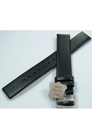 Bizon Deri Saat Kayışı 16Mm Siyah Saat Kordonu 1. Kalite