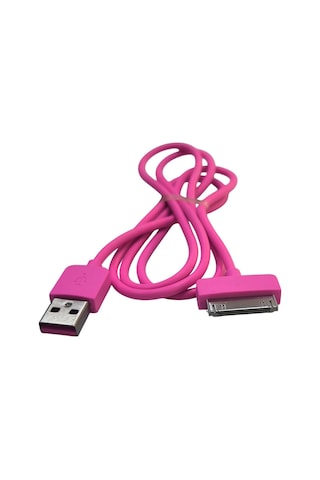 Ipad - İpod - İphone 4 Uyumlu Usb Şarj Ve Data Kablosu Pembe 1m