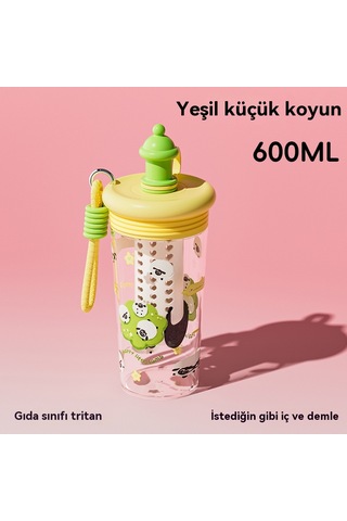 Yeni Büyük Kapasiteli Karikatür Pipetli Bardak Kuzu