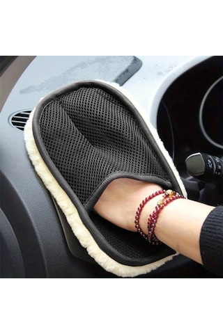 Büro Ev Ofis Arabası Bakımı İçin Araç Dışı Mikrofiber Yün Oto Yıkama Eldiveni