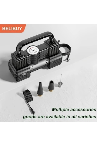 Boatshop1 Belibuy Yesil 12v 150psı Taşınabilir Hava Kompresörü Dijital Basınç Ölçerli Araba Bisiklet Motosiklet Ve Spor Topları İçin