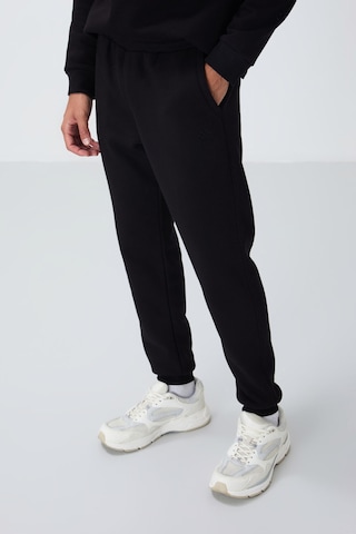 Tommy Life Siyah Pamuklu Kalın İçi Tüylü Yumuşak Dokulu Comfort Fit Nakışlı Erkek Eşofman Takım -85265 Siyah
