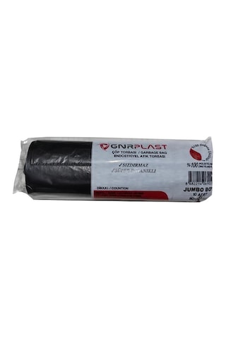 Gnr Plast Sk007337 Rulo Siyah Jumbo Çöp Poşeti 80 X 110 Cm 20 Paket 200 Adet