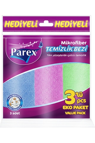 Mikrofiber Karışık Renkli 3'lü Temizlik Bezi Ve 5'li Bubble Sünger Paketi