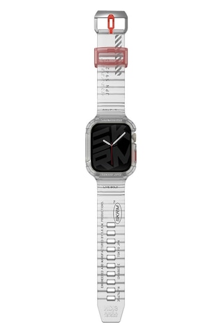 Watch 7 45mm Kordon Skinarma Saido Sert Pc Kasa Koruyuculu Silikon Strap Kayış Şeffaf Şeffaf
