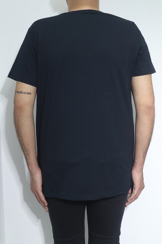Santa Dmctekstil Erkek Düz Spor Kesim Dar Kalıp Bisiklet Yaka Battal T-shirt Lacivert