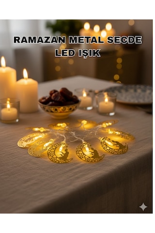 Muratech Secde Eden Adam Figürlü Ay Tasarımlı Ramazan Led Işık Metal