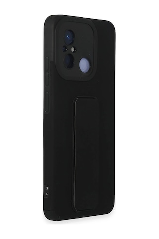 Newface - 400 - Xiaomi Redmi 12c Kılıf Mega Standlı Silikon - Matxzngz - - Siyah Sıyah