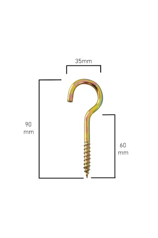 Piton 23 150 Çengel 9cm Vidalı Askı Eğri Se Demir Duy Kanca -10 Adet 90mm