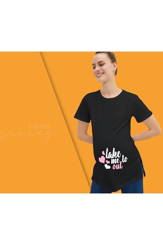 Bk Gift Espri Tasarımlı Siyah Hamile Tişörtü, Hamileye Hediye, Yeni Anne Hediyesi, Arkadaşa Hediye-6 001