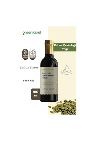 Greenlabel Soğuk Sıkım %100 Doğal ve Saf Kabak Çekirdeği Yağı 180 ML