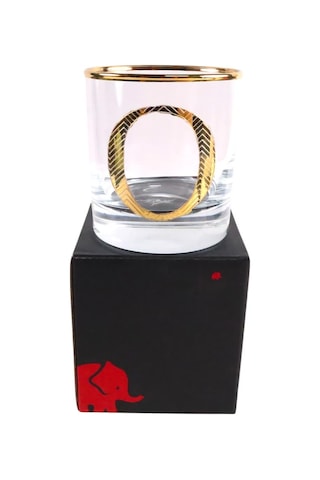 Perlotus O Harfli Gold Altın Yaldızlı Viski Kadeh Bardak Jumbo Serisi Beyaz