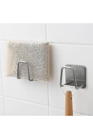 Padalink 304 Paslanmaz Çelik Mutfak Sponge Tutucu - Otomatik Kurutma, Kendinden Yapışkan Duvar Takımı, Lavabo Aksesuarı Organizatörü 4'lü Set Diğer