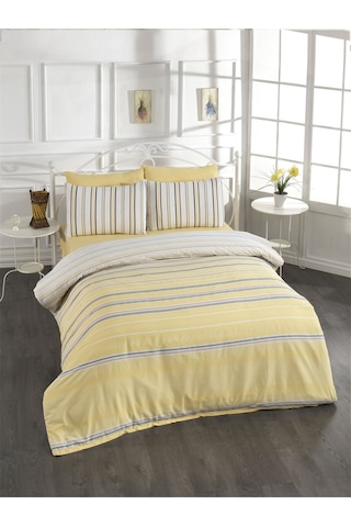 Bodrum Pamuklu Çift Kişilik Nevresim Seti 200x220 Cm Sarı
