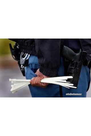 55Cm X 8Mm Plastik Kelepçe Tutuklama-Polis-Jandarma Kelepçesi
