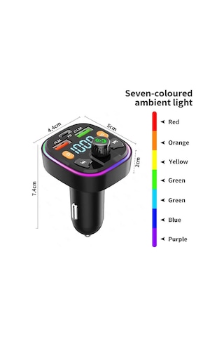 Bluetooth Car Adapter Bluetooth 5.0 Fm Radio Transmitter Radio Adapter Car Kit Bluetooth Car Charger Adapter Pd+qc3.0 Black