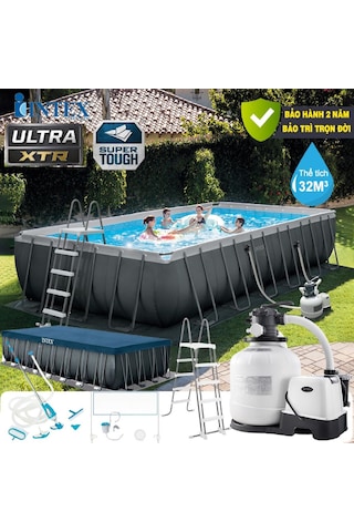 İntex 26368 732x366x132cm Ultra Xtr Prefabrik Havuz Tuzlama Sistemli Filtre