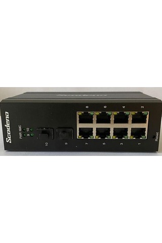 Scodeno 8 Port Bakır 8 10/100/1000 2 1000 Port Fiber Girişli 10 Port Endüstriyel Yönetilebilir Poe Switch Ons-8
