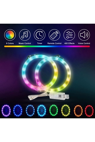 Ps5 Rgb Işık Şeritleri İçin 8 Renk Uzaktan Kumandalı Çoklu Dekorasyon Led Işıklar