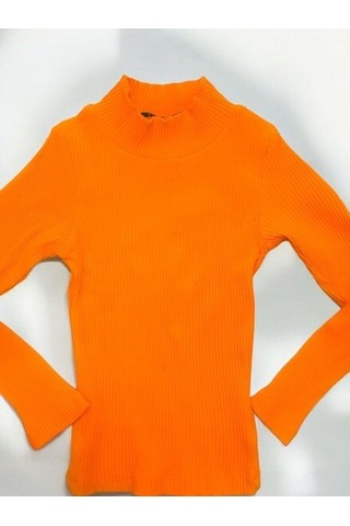 Kız Çocuk Kaşkorse Balıkçı Yaka Bluz-14326 Turuncu