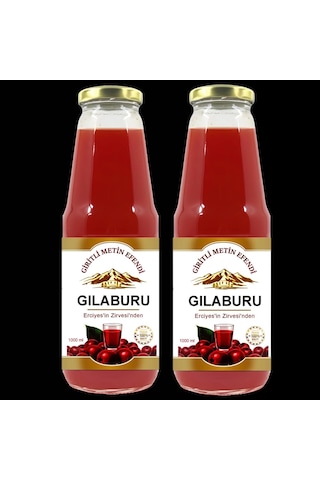 Gilaburu Meyve Pulplu İçecek 2 X 1000 Ml Özel Cam Şişe Katkısız Giritli Metin Efendi