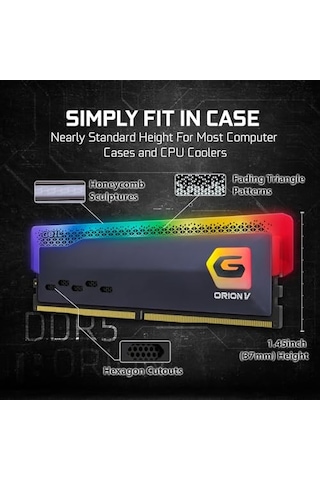 Orıon V Rgb Gavsg532gb5600c38adc 32gb 2x16gb Ddr5 5600mhz Cl38, Xmp 3.0, On-die Ecc &amp Pmıc, Rgb Aydınlatma, Alüm