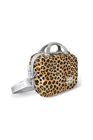 Coral High Kahverengi Leopar Desenli Omuz Askılı Pc Makyaj Çantası 16844