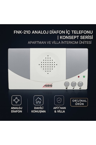 Audio Fnk-210 Analog Diafon İç Telefonu Konsept Serisi Apartman Ve Villa İnterkom Ünitesi