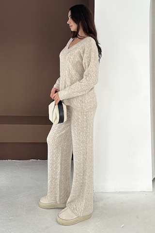 Noa & Noa Kadın Örgü Triko Takım Cozy Texture Bej