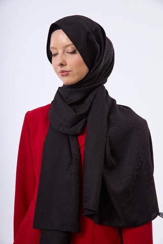 Mirsoy Scarf Velora Modern Desen Şal Siyah