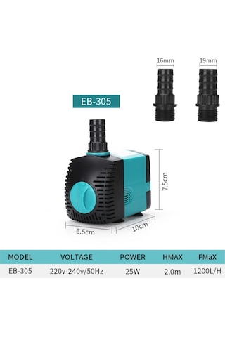 Cbtx Eb-305 25w Akvaryum Dalgıç Su Pompası Çeşme Filtresi Balık Göleti, Ab Tak