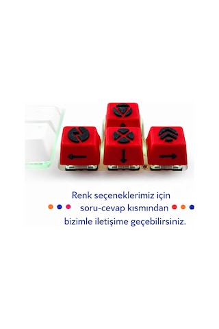 Fps Oyun Temalı Klavye Aksesuar Seti Özel Tasarım Tuş & Masa Üstü Dekor Siyah Kırmızı