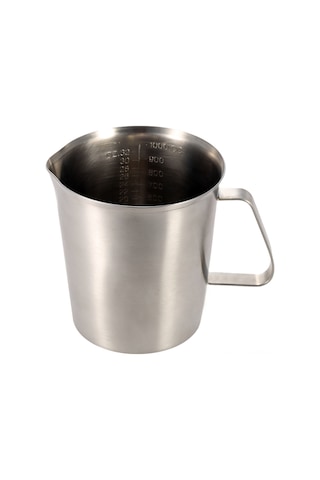 Neevoyu Stahlçelik 1000ml Çelik Kahve Latte Kapı, Süt Köpükleme, Ölçüm Ve Süt Köpük Makinesi İle Uyumlu, Ölçekli Açık Ağızlı Tasarım Diğer