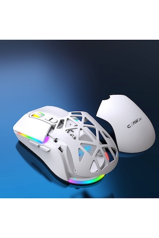 Nexus Air Pro Kablosuz 24.000 Dpi Pixart Pmw3311 Sensör Makro Yazılımlı & Değiştirilebilir Kapaklı Rgb Kablosuz Gaming Mouse - Beyaz 2.4 Ghz Kablosuz + Bt5.1 + Type-c İle Kullanım Desteği