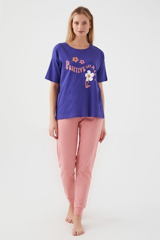 Rolypoly Positive And Happy Mor Kadın Kısa Kol Pijama Takım 5274-33149 Mor