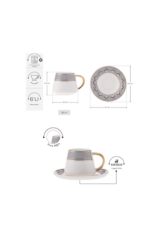 Karaca  Globe 6 Kişilik Kahve Fincanı Takımı 80 ml