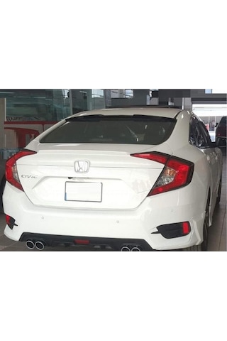 Honda Civic Cam Üstü Yay Spoiler Parlak Siyah Renk Fc5 2016-2021