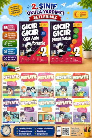 2.sınıf Oku Anla Yorumla + Problemler + Medyatik Hikaye Seti