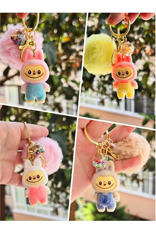 Labubu Figür Anahtarlık Peluş Tüylü Charm Çanta Ve Cüzdan Süsü