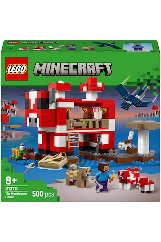 LEGO® Minecraft® Mooshroom Evi 21270 - 8 Yaş ve Üzeri Macera Oyunları Seven Çocuklar için Mantar Tarlaları İçeren Oyuncak Yapım Seti (500P)