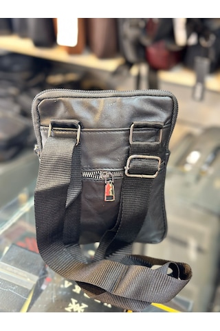 Trg Polo Siyah Deri Omuz Postacı Çantası Siyah