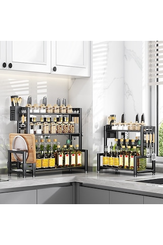 Sones Çift Katmanlı 30 Cm Mutfak Çok Amaçlı Raf Ev Tezgahı Baharat Depolama Rafları Diğer