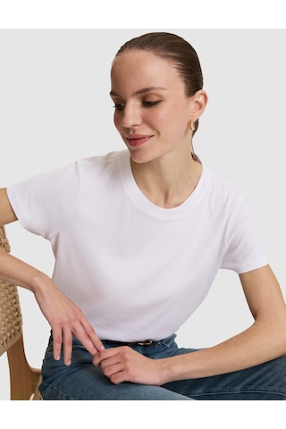 Pierre Cardin Kadın Beyaz Tişört Basic 50325474-vr013