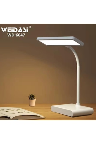 Wellhise Weidasi Masa Lambası Type-c Kablolu Ve Şarjlı Ledli Masa Lambası Wd-6047 Beyaz