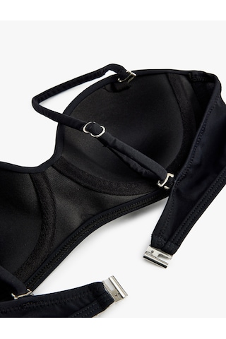 Koton Balenli Çıkarılabilir Askılı Straplez Bikini Üstü Siyah 4sak10012mm Siyah