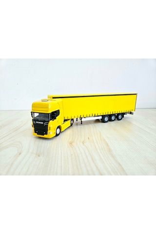 1/64 Ölçek Sarı Scanıa R730 Sarı Tır Maketi 25 Cm Boy